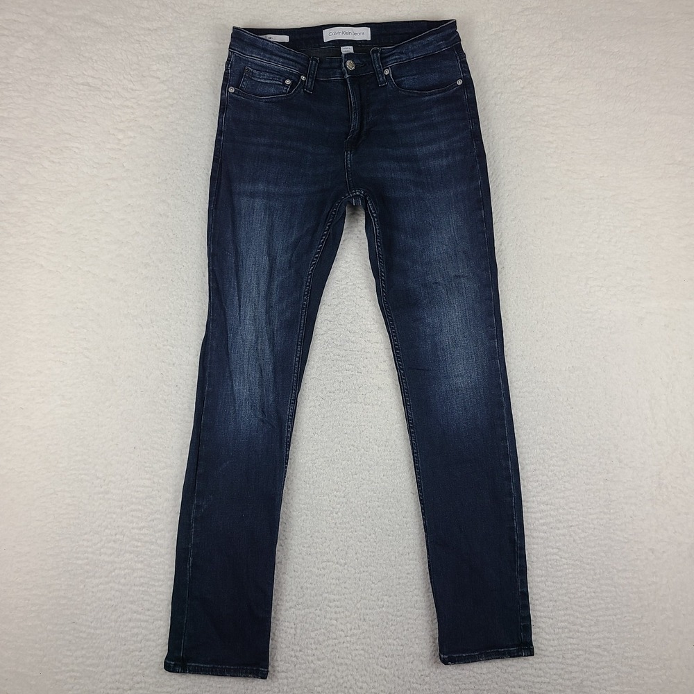 Calvin Klein Jeans Mens 29x30 Blue Slim‎ Dark Wash Denim